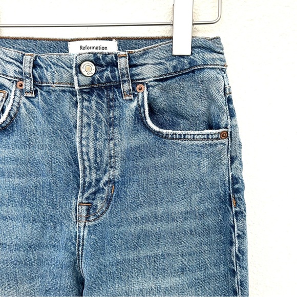 Reformation Peyton Bootcut Jeans High Rise Denim Blue Size 25 - Picture 5 of 15